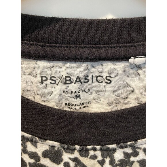 Pacsun Basics Top Womens Regular Fit Short Sleeve Cotton Black White Size Medium - Picture 3 of 6